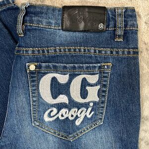 COOGI DENIM JEANS SILVER EMBROIDERED POCKET ANKLE SLIM SZ 11/12